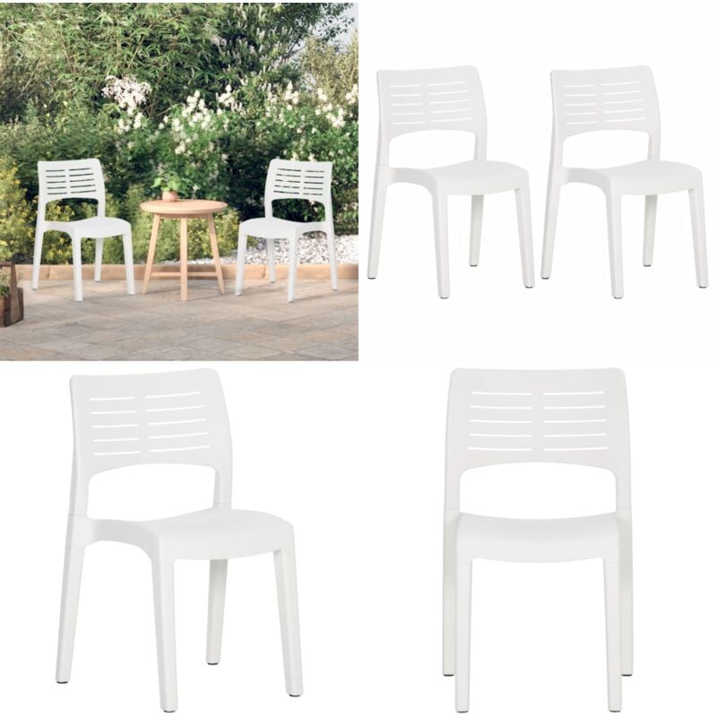 Vidaxl - Chaises de jardin lot de 2 Blanc Polypropylène - Chaise De Jardin - Chaise Extérieure - Chaise Pliante - Meubles De Jardin - Ensemble De