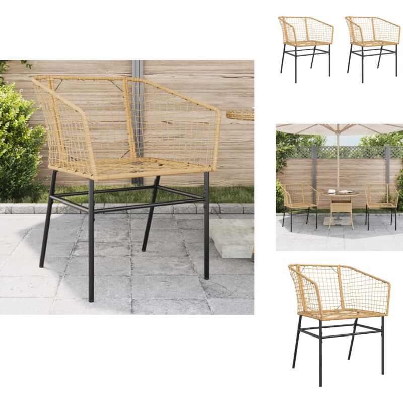 Vidaxl - Chaises de jardin lot de 2 marron résine tressée - Chaise De Jardin - Mobilier De Jardin - Fauteuil De Jardin - Résine Tressée - Rotin