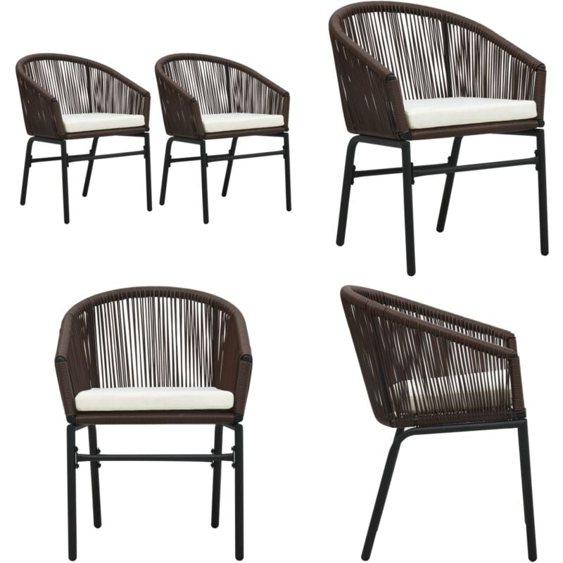 Chaises de jardin lot de 2 Marron Rotin pe - Chaise De Jardin - Chaise Extérieure - Mobilier De Jardin - Rotin pe - Fauteuil De Jardin - Home & Living