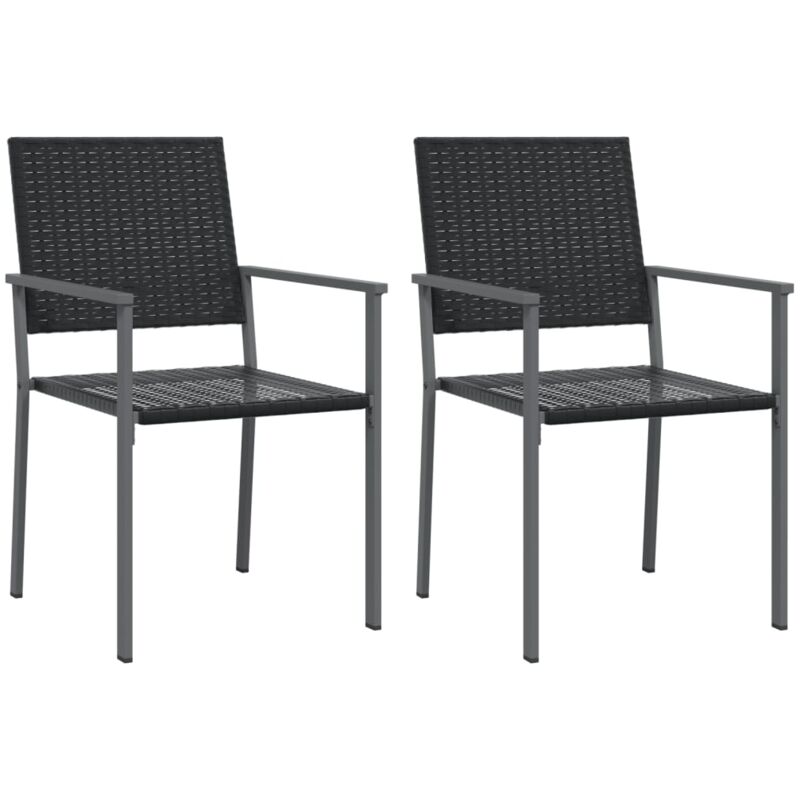 Chaises de jardin lot de 2 noir 54x62,5x89 cm résine tressée