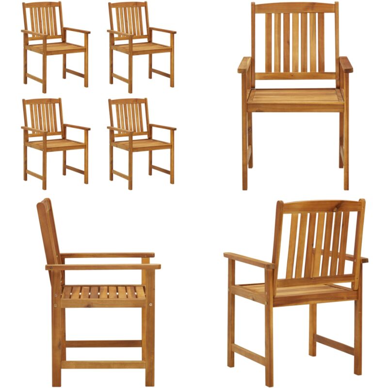 Chaises de jardin lot de 4 Bois d'acacia solide - Chaise De Jardin - Meubles De Jardin - Acacia - Mobilier De Jardin - Chaise En Bois - Home & Living