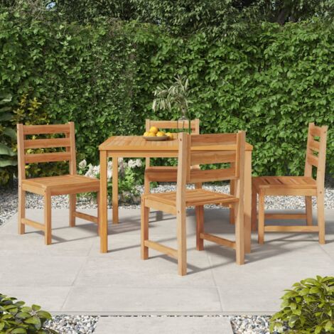 Table D'appoint De Jardin En Teck Massif - 43x36x40 Cm - Surface à Lattes, Finition Huilée - Pour Balcon, Terrasse, Patio - 2