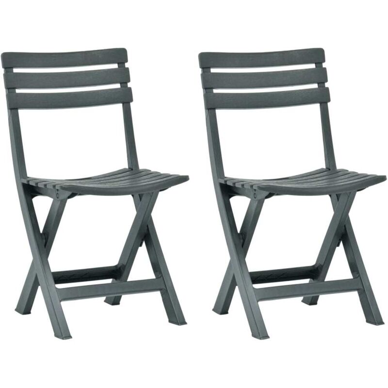 Vidaxl - Chaises de jardin pliables lot de 2 Plastique Vert