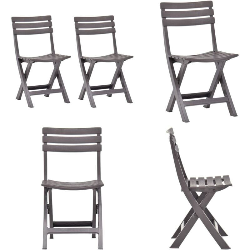 Chaises de jardin pliables lot de 2 Plastique Mocha - Chaise De Jardin Pliable - Chaise Bistro - Mobilier De Jardin - Chaise D'extérieur - Terrasse
