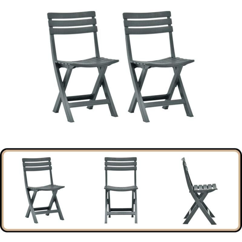 Chaises de jardin pliables 2 pcs Plastique Vert - Chaise De Jardin - Chaise Pliable - Mobilier De Jardin - Chaises Bistrots - Terrasse