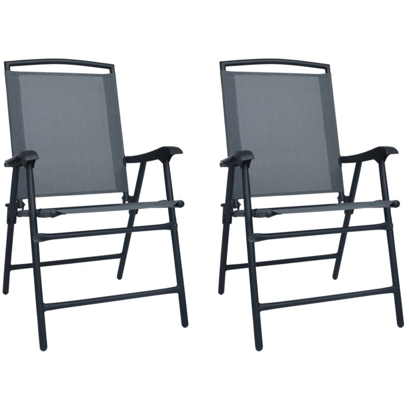 Vidaxl - Chaises de jardin pliables lot de 2 Textilène Gris