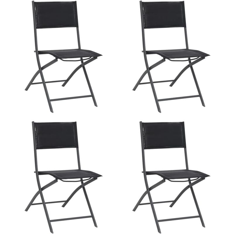 Vidaxl - Chaises de jardin pliables lot de 4 Acier et textilène