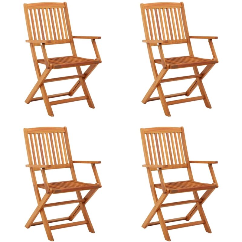 Vidaxl - Chaises de jardin pliables lot de 4 Bois d'eucalyptus massif