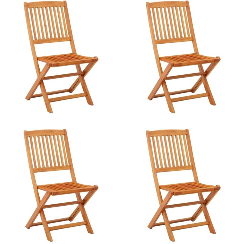 Vidaxl - Chaises de jardin pliables lot de 4 Bois d'eucalyptus massif