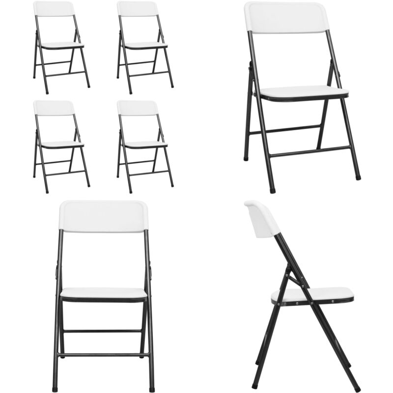 Chaises de jardin pliables lot de 4 pehd Blanc - Chaise De Jardin Pliable - Chaise De Jardin Blanche - Mobilier De Jardin - Chaise D'extérieur