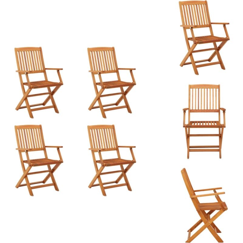 Vidaxl - Chaises de jardin pliables lot de 4 Bois d'eucalyptus massif - Chaise De Jardin - Meuble De Jardin - Mobilier De Jardin - Chaise Pliable