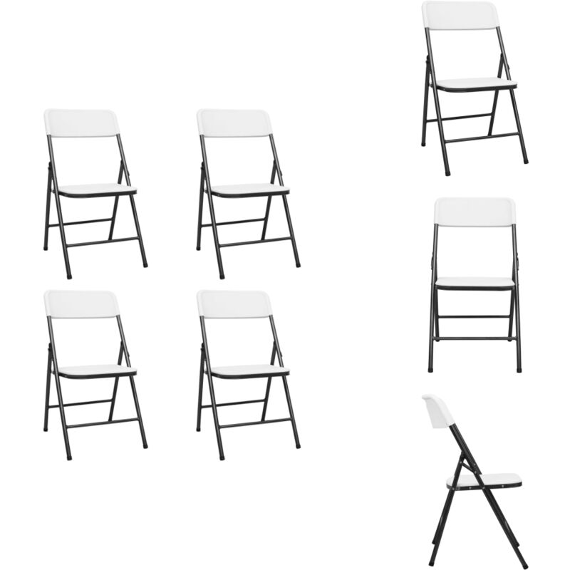 Vidaxl - Chaises de jardin pliables lot de 4 pehd Blanc - Chaise De Jardin Pliable - Chaise De Jardin Blanche - Mobilier De Jardin - Chaise