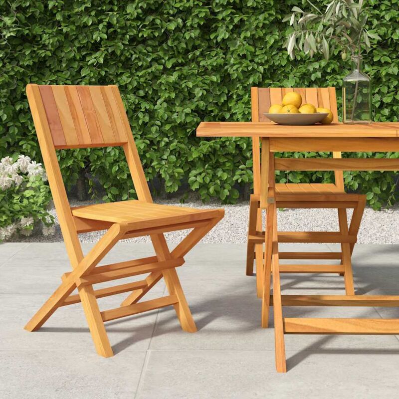Vidaxl - Chaises de jardin pliantes 2 pcs 47x61x90 cm bois massif teck