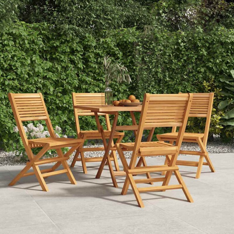 Vidaxl - Chaises de jardin pliantes lot de 4 47x62x90cm bois massif teck
