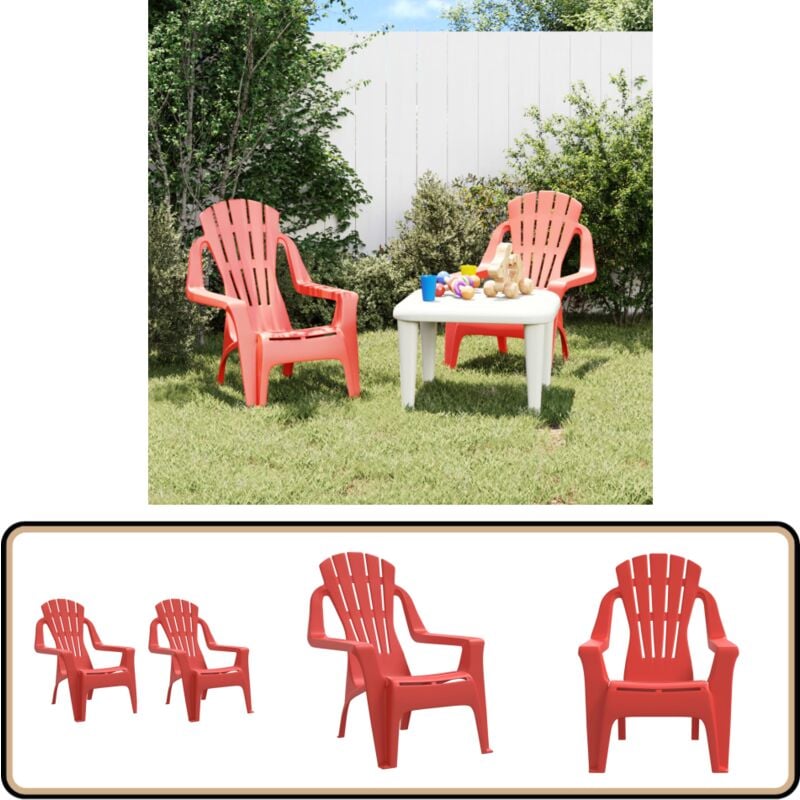 Chaises de jardin pour enfants lot de 2 rouge 37x34x44 cm pp - Chaise Enfant - Mobilier Jardin - Chaise Extérieure - Chaise Pliable - Décoration