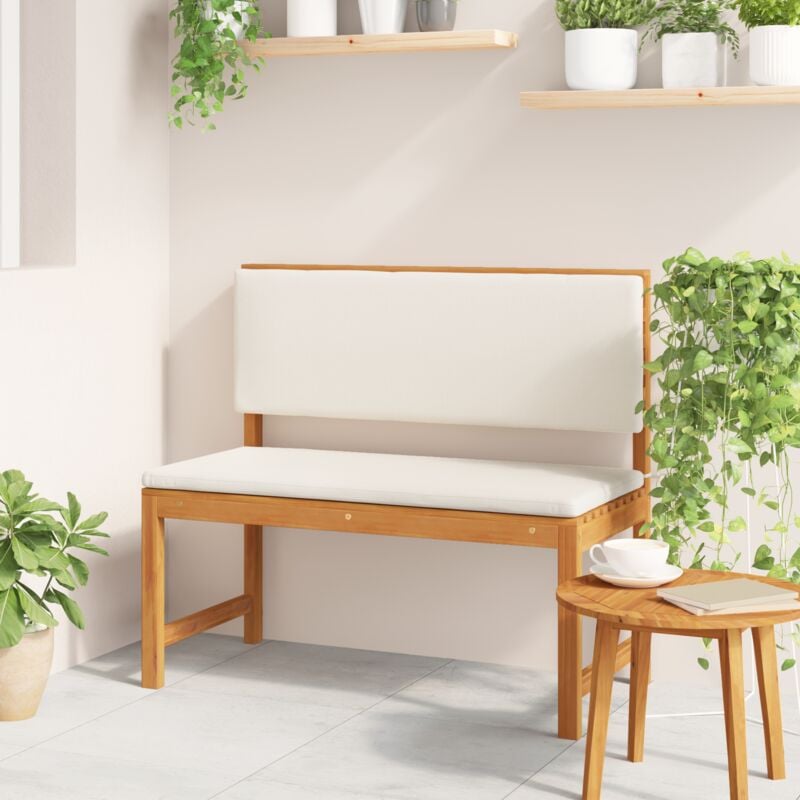 Banc de jardin avec coussins 100x50x91 cm en bois massif d'acacia Vidaxl