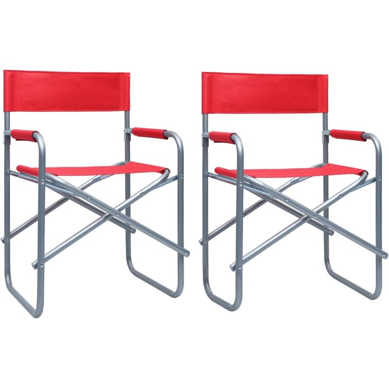 Chaises de metteur en scène lot de 2 Acier Rouge vidaXL