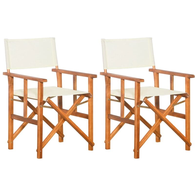Chaises de metteur en scène 2 pcs Bois massif d'acacia