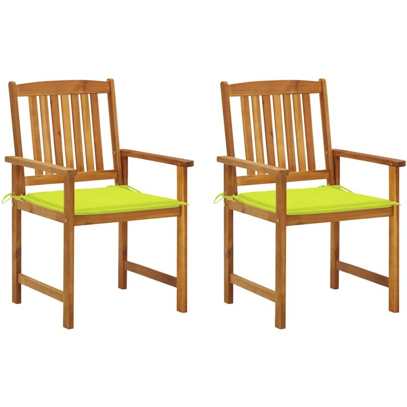 Vidaxl - Chaises de jardin avec coussins lot de 2 Bois d'acacia massif