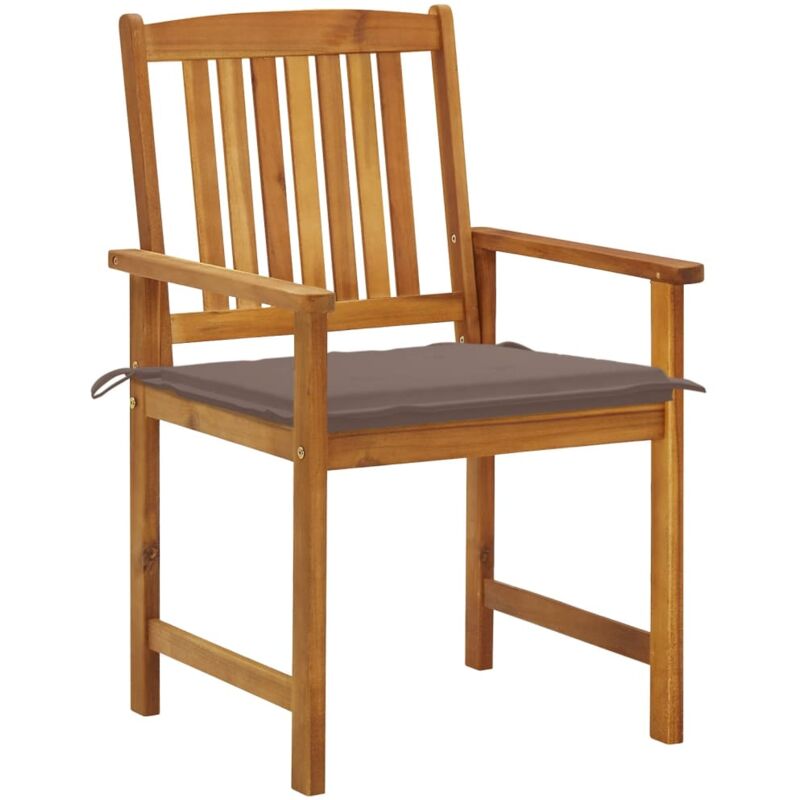 Chaises de jardin avec coussins lot de 6 Bois d'acacia massif