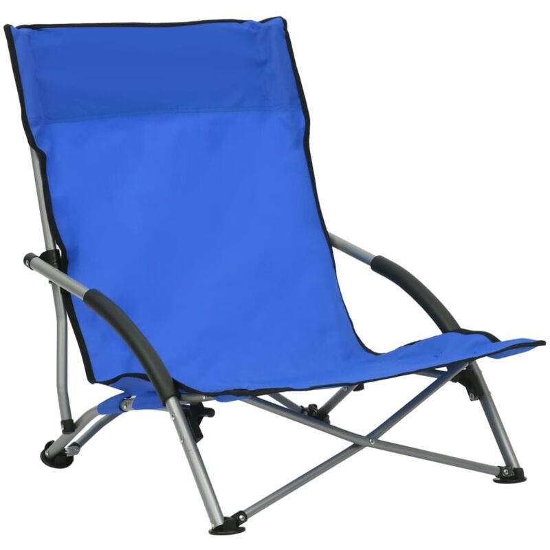 Vidaxl - Chaises de plage pliables 2 pcs Bleu Tissu