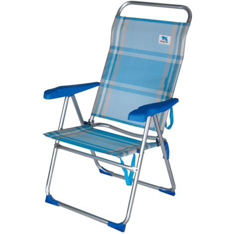 Fraschetti – Chaise de jardin pliante et réglable en aluminium – Revêtement Textilène – Dimensions 39x49x47/114H cm – Charge maximale 120kg
