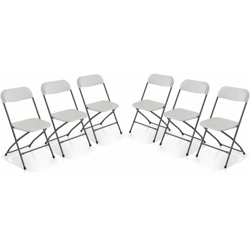 Chaises de réception pliantes – Fiesta – 6 chaises d'appoint en plastique et métal