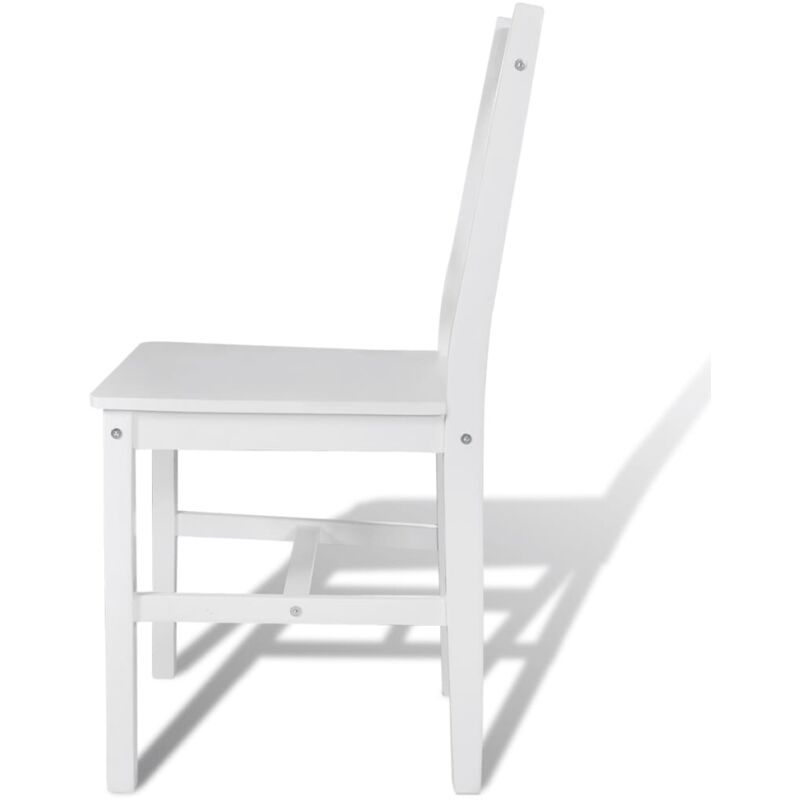 Chaises de salle à manger 2 pcs Blanc Bois de pin Chaises de salle à manger 2 pcs Blanc Bois de pin