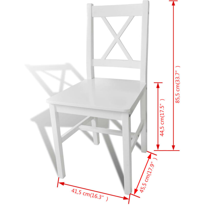 Chaises de salle à manger 2 pcs Blanc Bois de pin Chaises de salle à manger 2 pcs Blanc Bois de pin