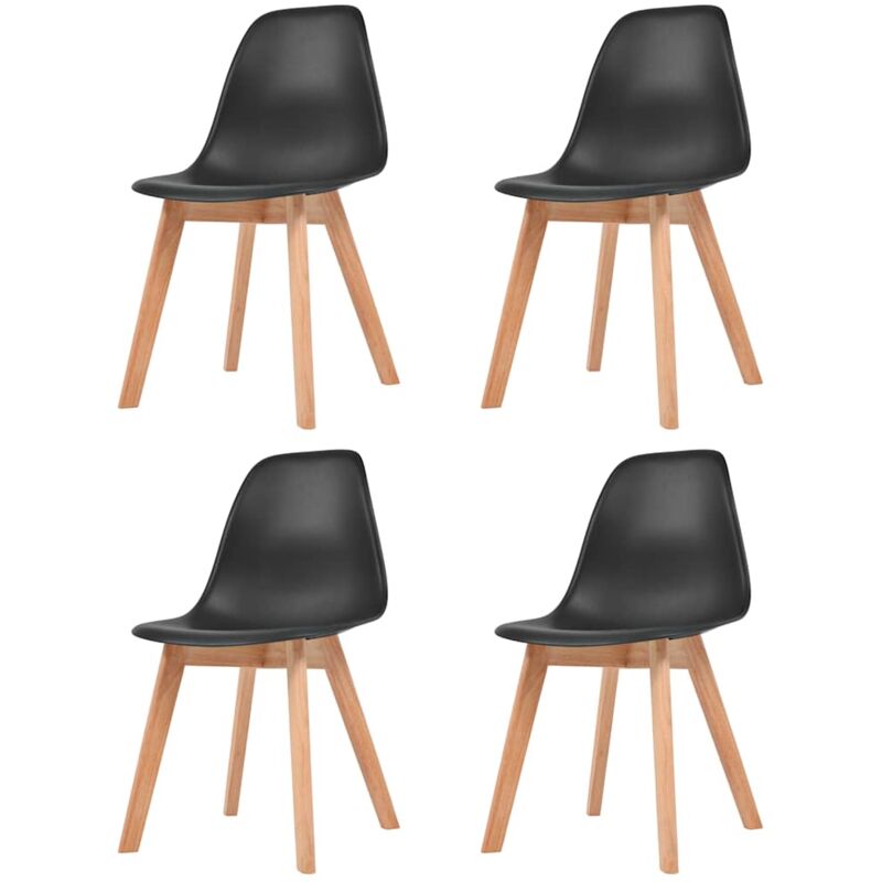 Chaises à manger lot de 4 Noir Plastique Vidaxl