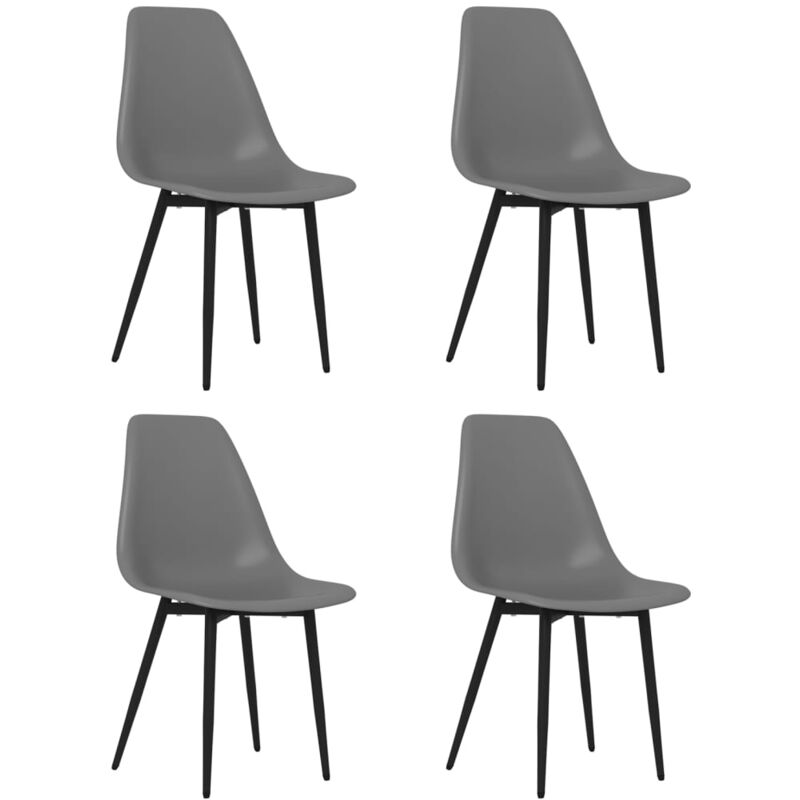 Vidaxl - Chaises à manger lot de 4 gris pp