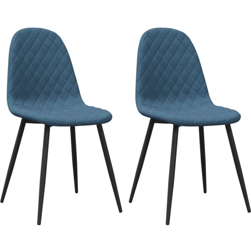 Chaises à manger lot de 2 Bleu Velours Vidaxl