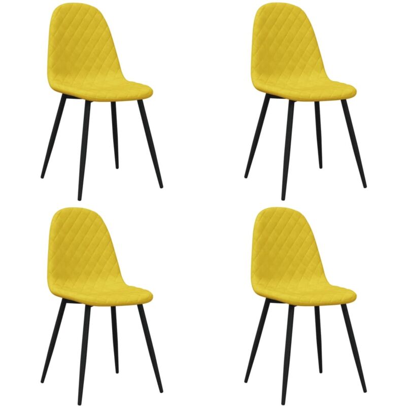 Chaises à manger lot de 4 Jaune moutarde Velours vidaXL