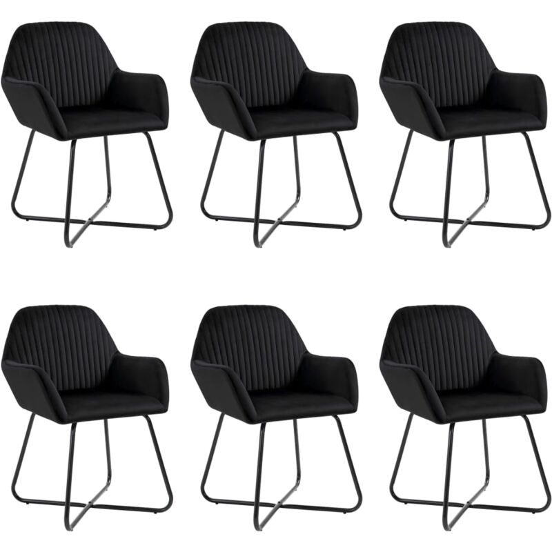 Chaises à manger lot de 6 noir velours Vidaxl