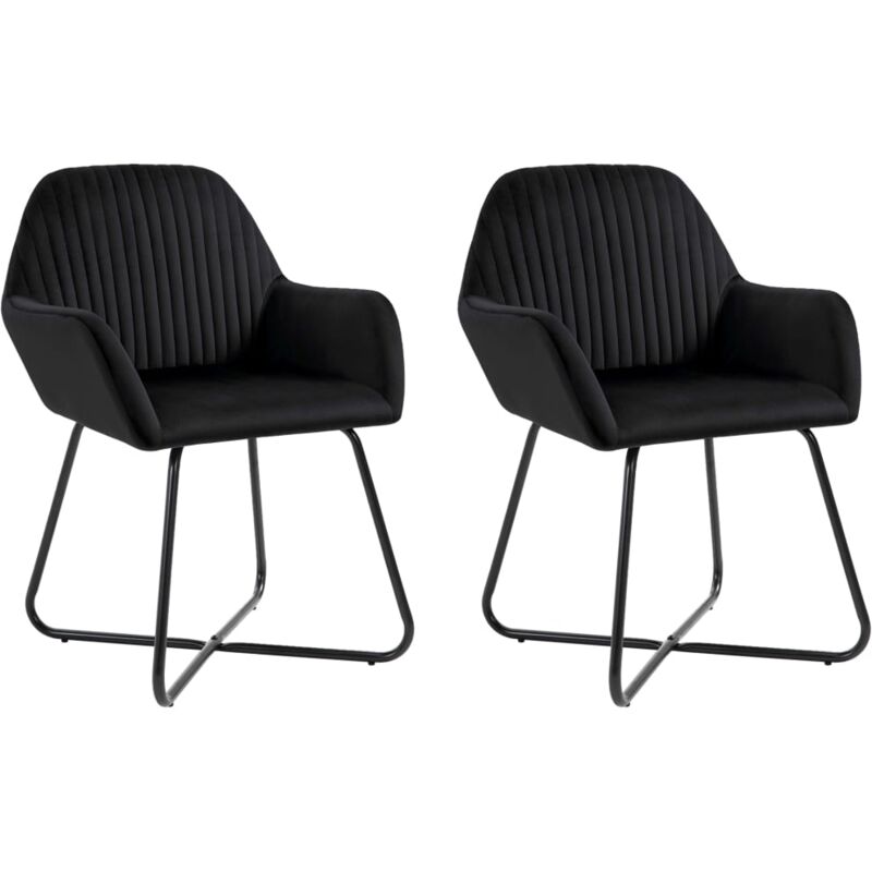 Chaises à manger lot de 2 Noir Velours vidaXL