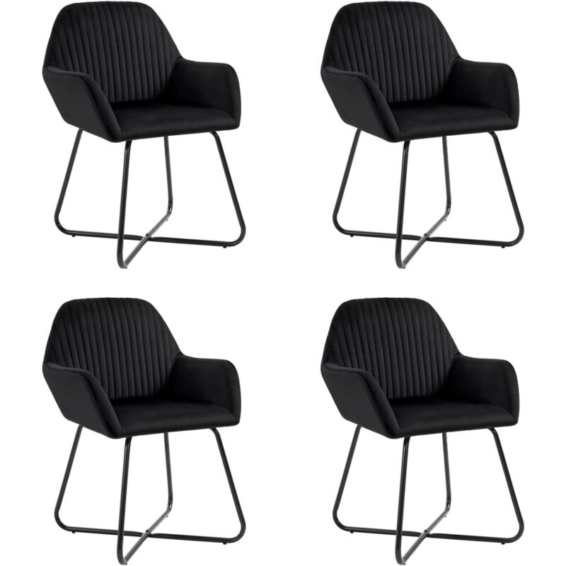 Chaises à manger lot de 4 Noir Velours Vidaxl