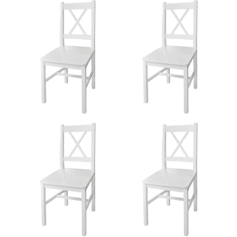 Vidaxl - Chaises à manger lot de 4 blanc bois de pin