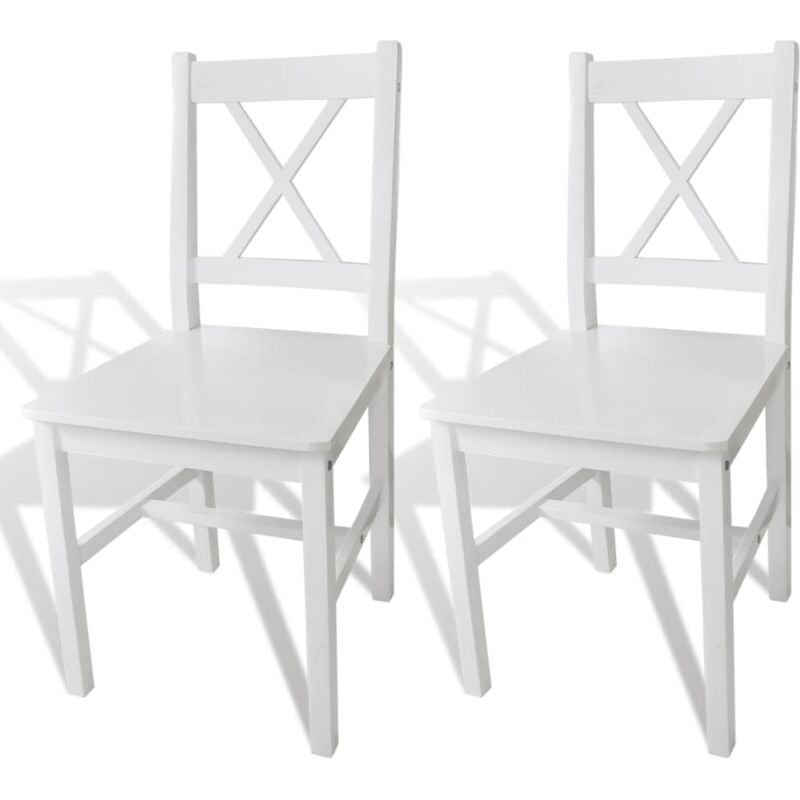 Chaises à manger lot de 2 blanc bois de pin