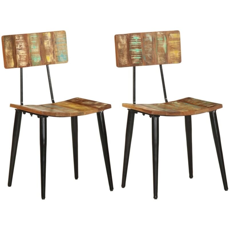 Chaises de salle à manger 2 pcs Bois de récupération solide