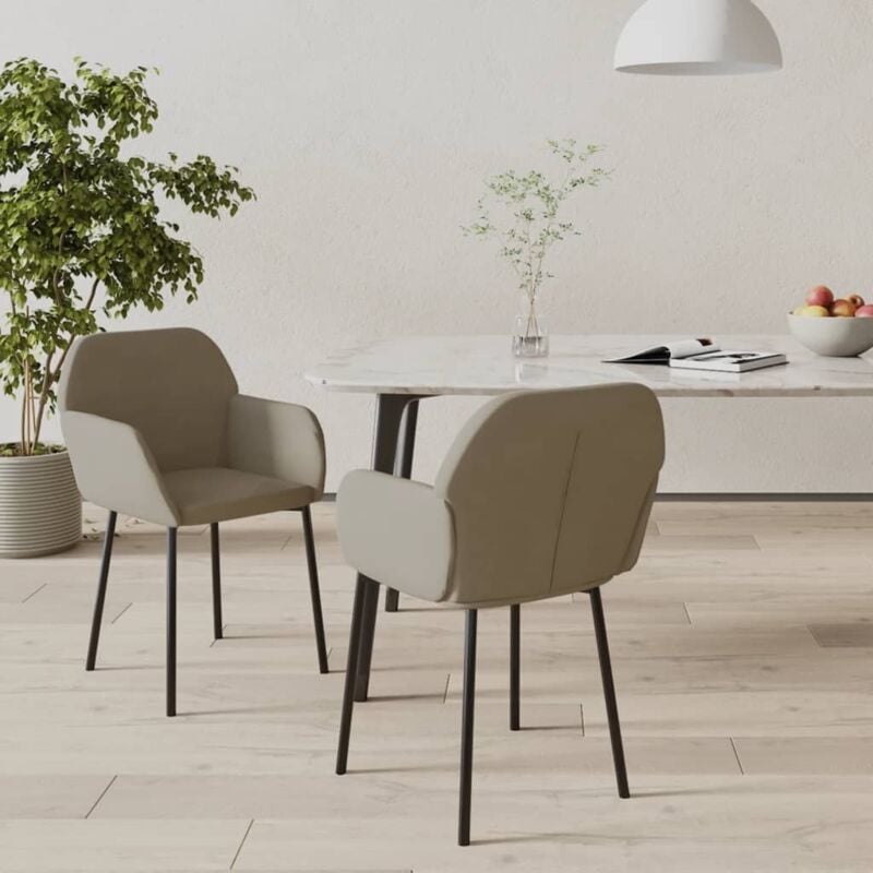 Chaises à manger lot de 2 Gris clair Velours vidaXL