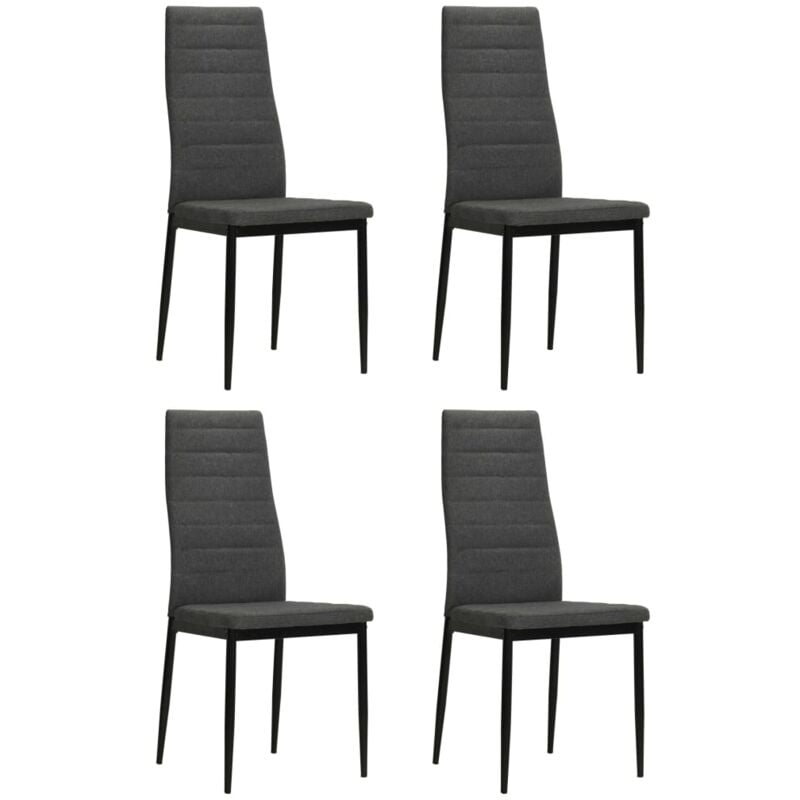 Chaises à manger lot de 4 gris foncé tissu