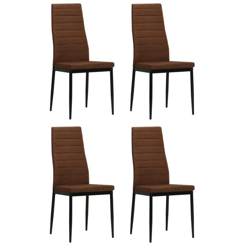 Chaises à manger lot de 4 marron tissu Vidaxl