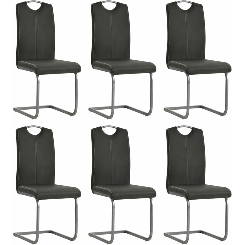 Vidaxl - Chaises à manger cantilever lot de 6 gris similicuir