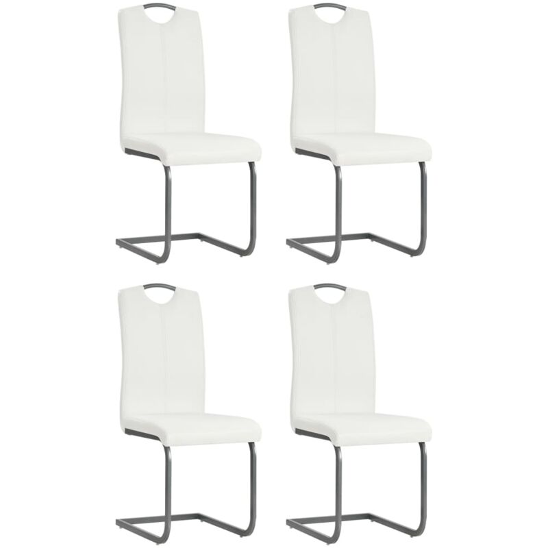 Vidaxl - Chaises à manger cantilever lot de 4 blanc similicuir