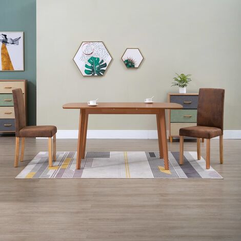 Chaises de salle à manger 2 pcs Marron Similicuir daim 248952 Chaises de salle à manger 2 pcs Marron Similicuir daim 248952