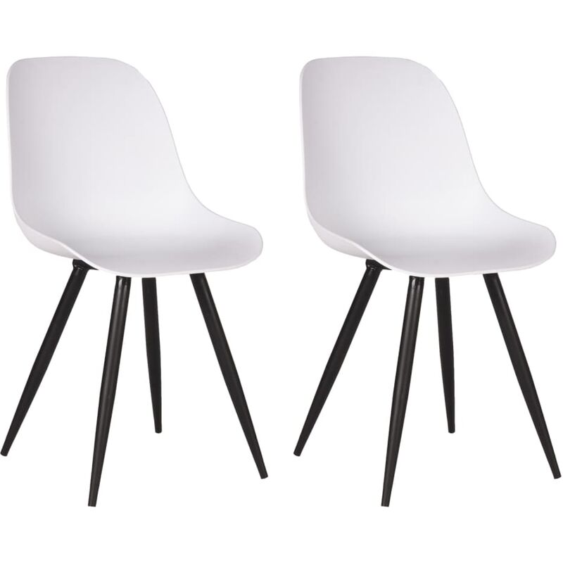 Label51 - Chaises de salle à manger 2 pcs Monza 46x54x88 cm Blanc Blanc