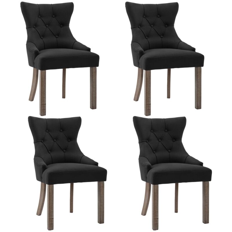 Chaises à manger lot de 4 noir tissu Vidaxl