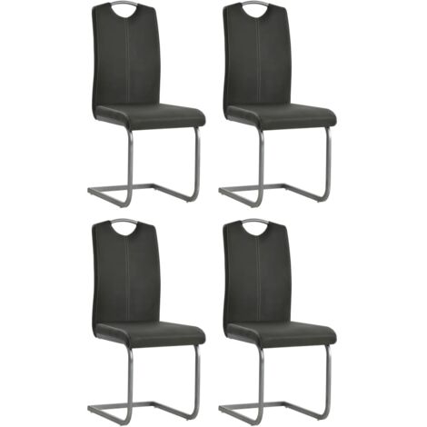 Chaises de salle à manger 4 pcs Gris Similicuir 246192 Chaises de salle à manger 4 pcs Gris Similicuir 246192