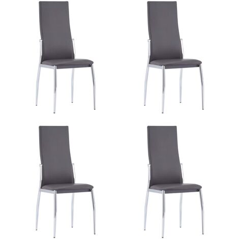 Chaises de salle à manger 4 pcs Gris Similicuir Chaises de salle à manger 4 pcs Gris Similicuir