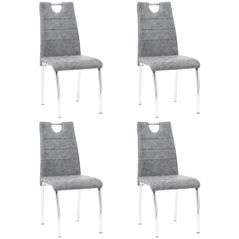 Chaises de salle à manger 4 pcs Gris Similicuir 281460 Chaises de salle à manger 4 pcs Gris Similicuir 281460